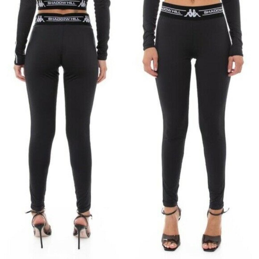 NWT Kappa x Shadow Hill Sanke Leggings Black White